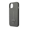 Guess Saffiano Dreieck Logo Tasche - iPhone 14 Plus (silber)