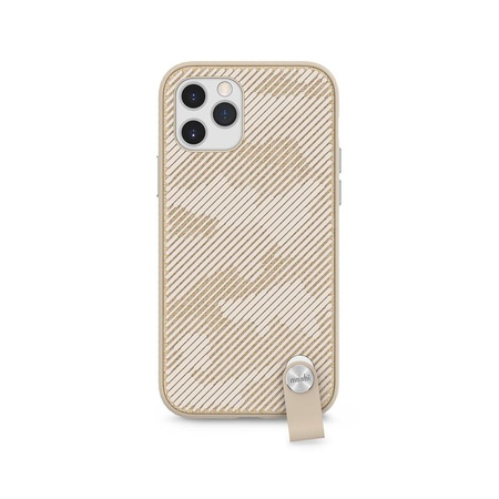 Moshi Altra - Pouzdro s odnímatelnou šňůrkou na iPhone 12 / iPhone 12 Pro (systém SnapTo) (Sahara Beige)