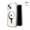 Speck Presidio Perfect-Clear ClickLock & MagSafe - Case iPhone 16e / iPhone 15 / iPhone 14 / iPhone 13 (Clear / Chrome Finish / Serene Silver)
