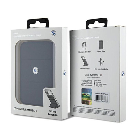 BMW Wallet Cardslot Stand MagSafe Signature Collection - magnetická peněženka s funkcí stojánku (černá)