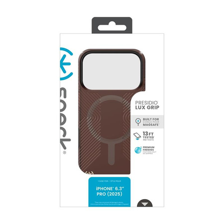 Speck Presidio Lux Grip MagSafe - Custodia per iPhone 17 Pro (tonalità di lusso opaca/arancione)