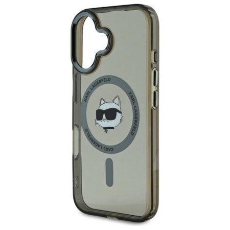 Karl Lagerfeld IML Metal Choupette Head MagSafe - Coque pour iPhone 16 Plus (noir)