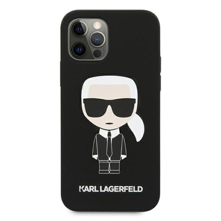 Pouzdro Karl Lagerfeld Fullbody Silicone Iconic - iPhone 12 Pro Max (černé)