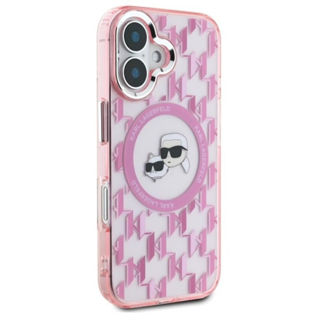 Karl Lagerfeld IML Monogram Karl & Choupette Head MagSafe - Case for iPhone 16 (pink)