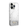 Guess Liquid Glitter Marble - Case for iPhone 14 Pro Max (White)