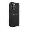 Guess Saffiano Metall-Logo-Streifen - iPhone 14 Pro Max Tasche (schwarz)