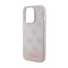 Guess 4G Bottom Stripe Metal Logo Collection - Coque pour iPhone 15 Pro (rose)