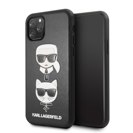 Karl Lagerfeld Embossed Case Karl & Choupette - pouzdro pro iPhone 11 Pro (černé)