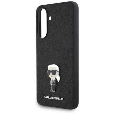 Karl Lagerfeld Fixed Glitter Iconic Logo Metal Pin - Tasche für Samsung Galaxy A36 5G (schwarz)