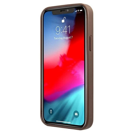 Guess 4G Printed Stripe - Coque pour iPhone 12 mini (marron)