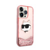 Karl Lagerfeld Liquid Glitter NFT Choupette Head - Case for iPhone 14 Pro Max (Pink)