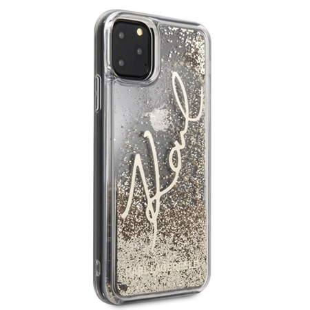 Karl Lagerfeld Signature Glitter Case - Etui iPhone 11 Pro Max (Gold)