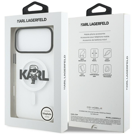 Karl Lagerfeld IML Karl Sketch Logo MagSafe - Case iPhone 17 Pro Max (Clear)