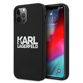 Karl Lagerfeld Silicone Stack Logo - pouzdro pro iPhone 12 / iPhone 12 Pro (černé)