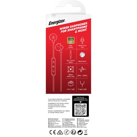 Energizer Classic UBA15 - 3.5 mm jack wired headphones (Black)