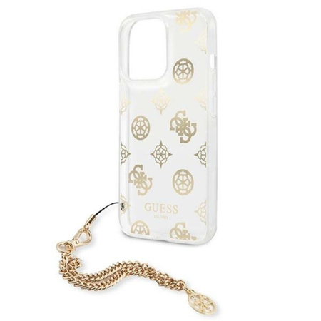 Guess Peony Chain Handle - pouzdro pro iPhone 13 Pro Max (zlaté)