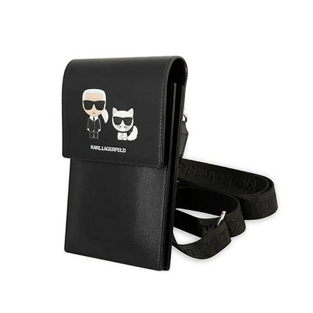 Karl Lagerfeld Karl+Choupette Embossed Wallet Phone Bag - taška na chytrý telefon a příslušenství (černá)
