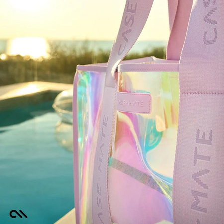 Case-Mate Soap Bubble Beach Tote with Phone Pouch - Vodotěsná plážová taška přes rameno s pouzdrem na telefon (Iridescentní)