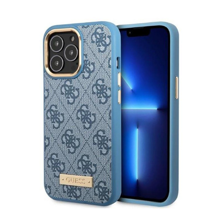 Guess 4G Logo Plate MagSafe - pouzdro pro iPhone 13 Pro Max (modré)