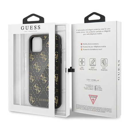 Guess Double Layer Glitter Case Peony G - iPhone 11 Hülle (Schwarz)
