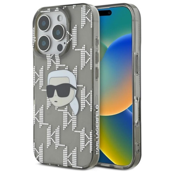 Karl Lagerfeld IML Karl Head Electroplated - Coque iPhone 16 Pro Max (noir)