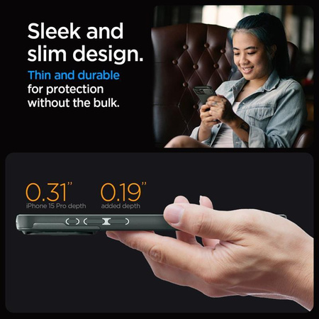 Spigen Optik Armor MagSafe - Coque pour iPhone 15 Pro (Abyss Green)