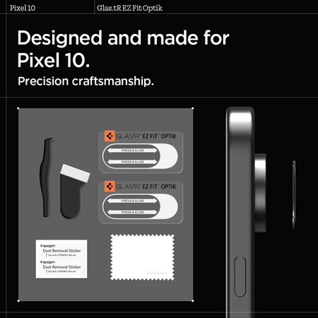 Spigen Optik GLAS.TR Camera Protector 2-Pack - Lens Protector for Google Pixel 10 (Crystal Clear)