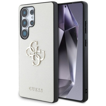 Guess Grained Big 4G Logo Small Classic Logo - Etui do Samsung Galaxy S25 Ultra (beżowy)