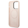 Guess Silikon Logo Platte MagSafe - iPhone 14 Pro Max Tasche (rosa)