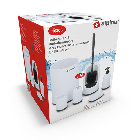 Alpina - Badezimmer 6er-Set (schwarz und weiß)