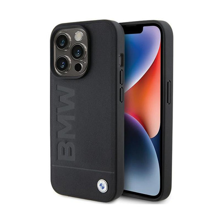BMW Leather Hot Stamp MagSafe - iPhone 15 Pro Case (Black)