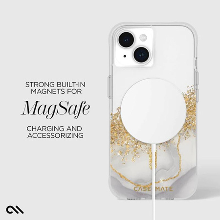 Case-Mate Karat MagSafe - iPhone 15 / iPhone 14 / iPhone 13 Tasche mit Golddekor (Marmor)