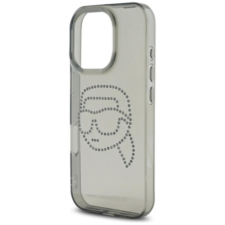 Karl Lagerfeld IML Rhinestones Karl Head - pouzdro pro iPhone 16 Pro (černé)