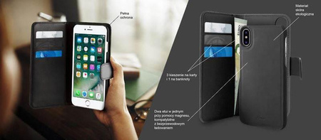 PURO Geldbörse abnehmbar - 2-in-1 iPhone XR Hülle (schwarz)