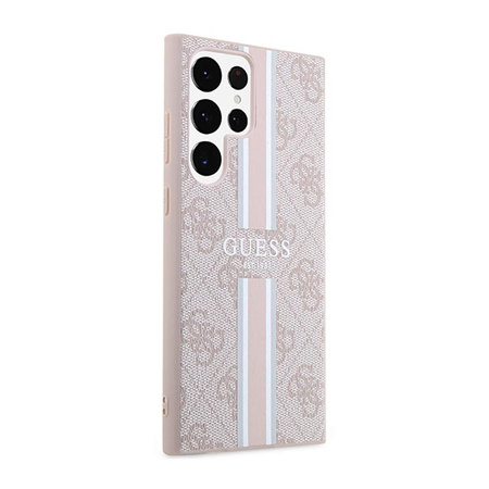 Guess 4G Printed Stripe - pouzdro pro Samsung Galaxy S23 Ultra (růžové)