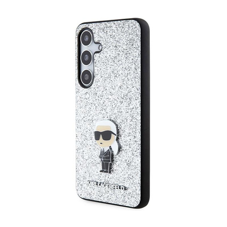 Épingle en métal Karl Lagerfeld Fixed Glitter Iconic Logo - Étui Samsung Galaxy S24 (argent)