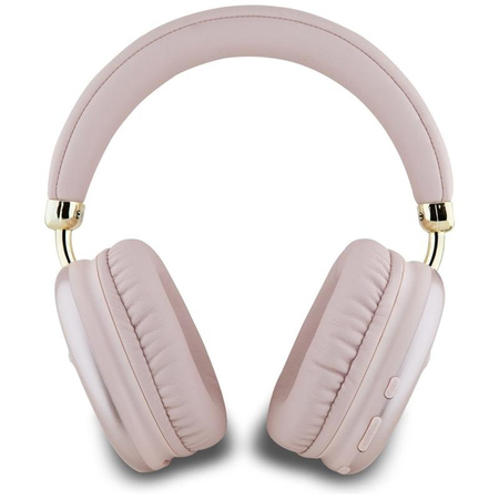SŁUCHAWKI BEZPRZEWODOWE GUESS NAUSZNE, z Mikrofonem, Bluetooth V5.3, Różowe