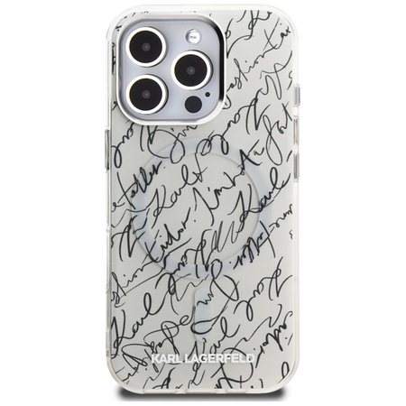Karl Lagerfeld IML Karl Script Pattern MagSafe - Case for iPhone 16 Pro Max (white)