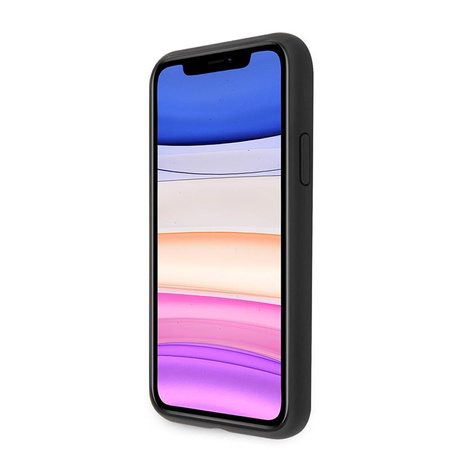 Guess Saffiano 4G Circle Logo - iPhone 11 tok (fekete)