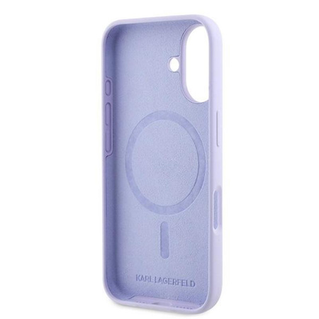 Karl Lagerfeld Silikon Karl & Choupette Ring MagSafe - iPhone 16 Plus Hülle (lila)