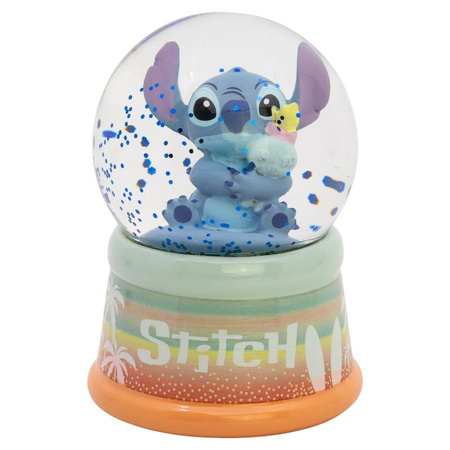 Disney Stitch – Szklana kula śnieżna (efekt śniegu, prezentowe opakowanie, licencjonowana)