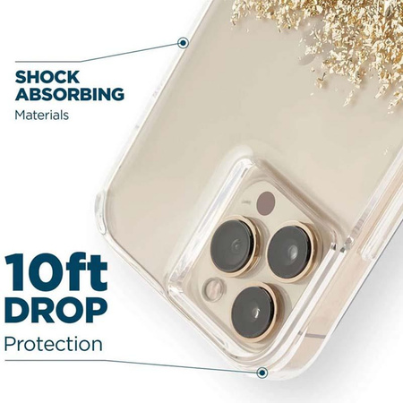 Case-Mate Karat - iPhone 14 Pro Max case decorated with gold (Marble)