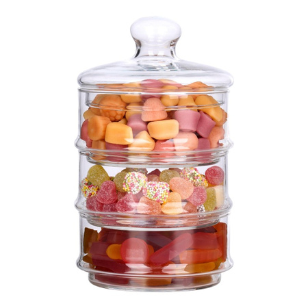 Alpina – Glasbehälter/Einmachglas für Süßigkeiten, 3-stufig, 12 x 23 cm
