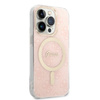 Guess Bundle Pack MagSafe 4G - Étui + chargeur MagSafe pour iPhone 14 Pro Max (rose/doré)