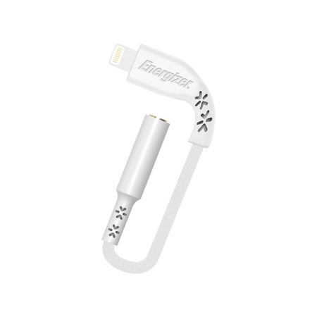 Energizer HardCase - audio adaptér Lightning na 3,5 mm jack s certifikací MFi 11 cm EU (bílý) doživotní záruka