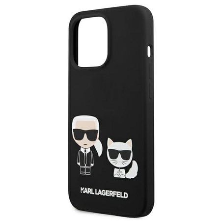 Karl Lagerfeld Slilicone Karl & Choupette - iPhone 13 Pro Tasche (Schwarz)