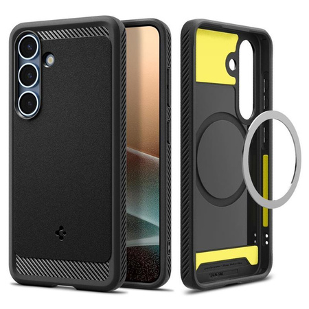 Spigen Rugged Armor MagSafe - tok Samsung Galaxy S25 (matt fekete)