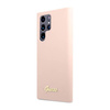 Guess Silicone Script Metal Logo - Samsung Galaxy S23 Ultra Case (pink)