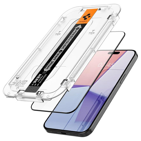 Spigen GLAS.TR EZ FIT FC - Tempered Glass for iPhone 15 Pro Max (Black Frame)