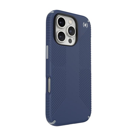 Speck Presidio2 Grip - iPhone 16 Pro Hülle (Küstenblau / Staubgrau / Weiß)
